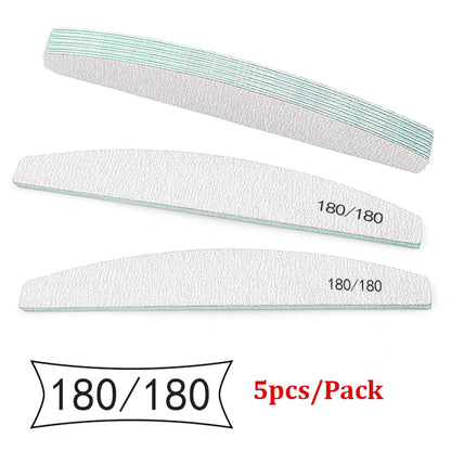 5pcs Nail File Mix Color Limas Grit Professional Sandpaper Cuticle Remover