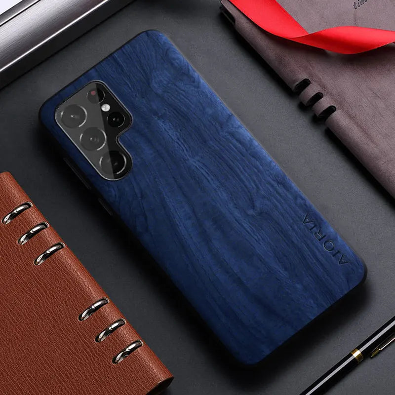 Bamboo Wood Pattern Leather Case for Samsung S20 S21 S22 S23 Ultra