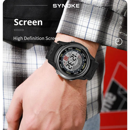 SYNOKE Mens Digital Watch Multifunction Waterproof Luminous