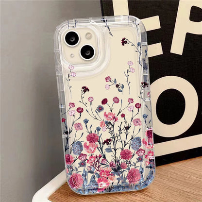 Flower Phone Case For iPhone 16 15 Aesthetic Floral Cute Cover