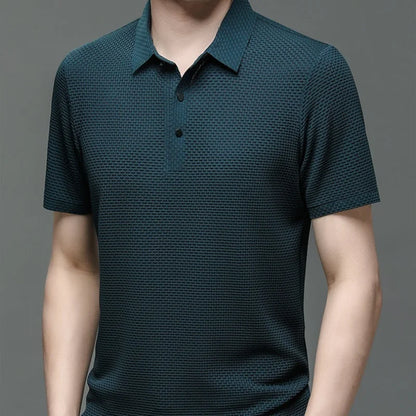 Summer Mens Short Sleeve T-shirt Cool and Breathable Polo Shirt