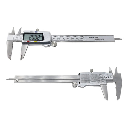 6 Inch 150mm Digital Vernier Caliper Stainless Steel Micrometer Depth Ruler