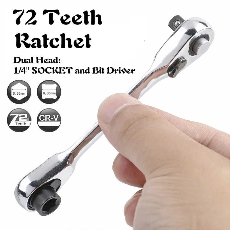 Mini treble 1/4 Ratchet Wrench Double Ended Quick Socket Ratchet Wrench