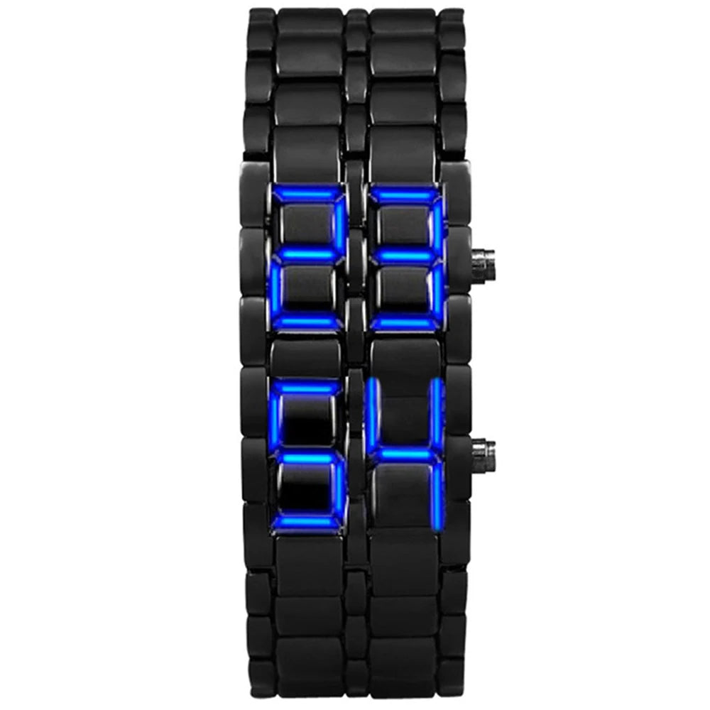 Mens Digital Lava Wrist Watch Red Blue LED Display