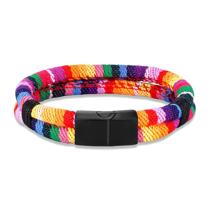 Unisex Handmade Woven Double Layer Surfer Waterproof Rope Bracelet