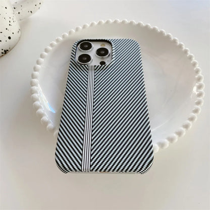 Luxury Carbon Fiber Pattern Cooling Case for iPhone 16 15 14 13 Pro Max