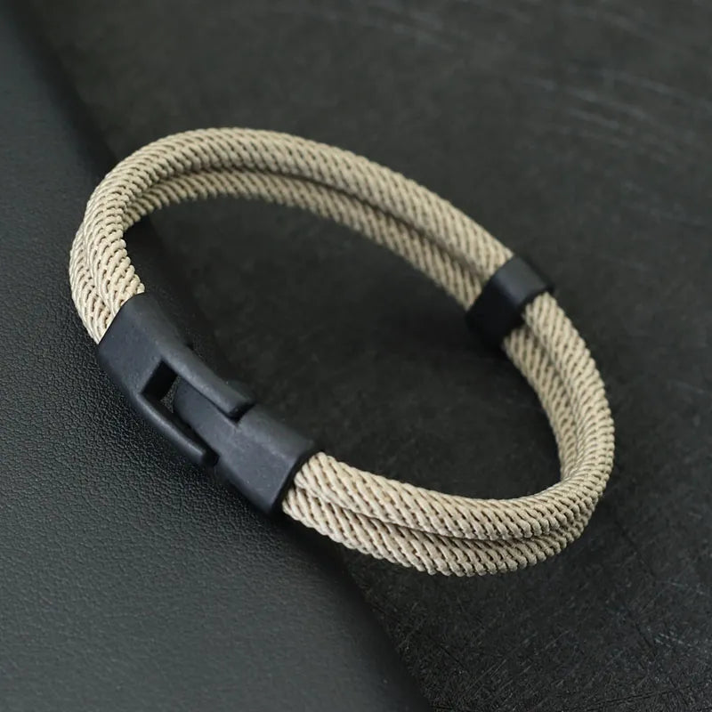 Mens Thread Double Layer Detachable Matching Stackable Bracelet