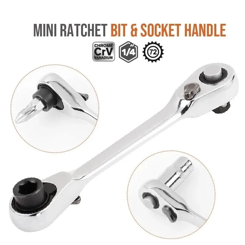 Mini Ratchet Wrench Double Ended Quick Socket Ratchet Wrench