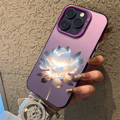Luxury Lotus Flower Anti Drop Armour Case For iPhone 16 15 14 13