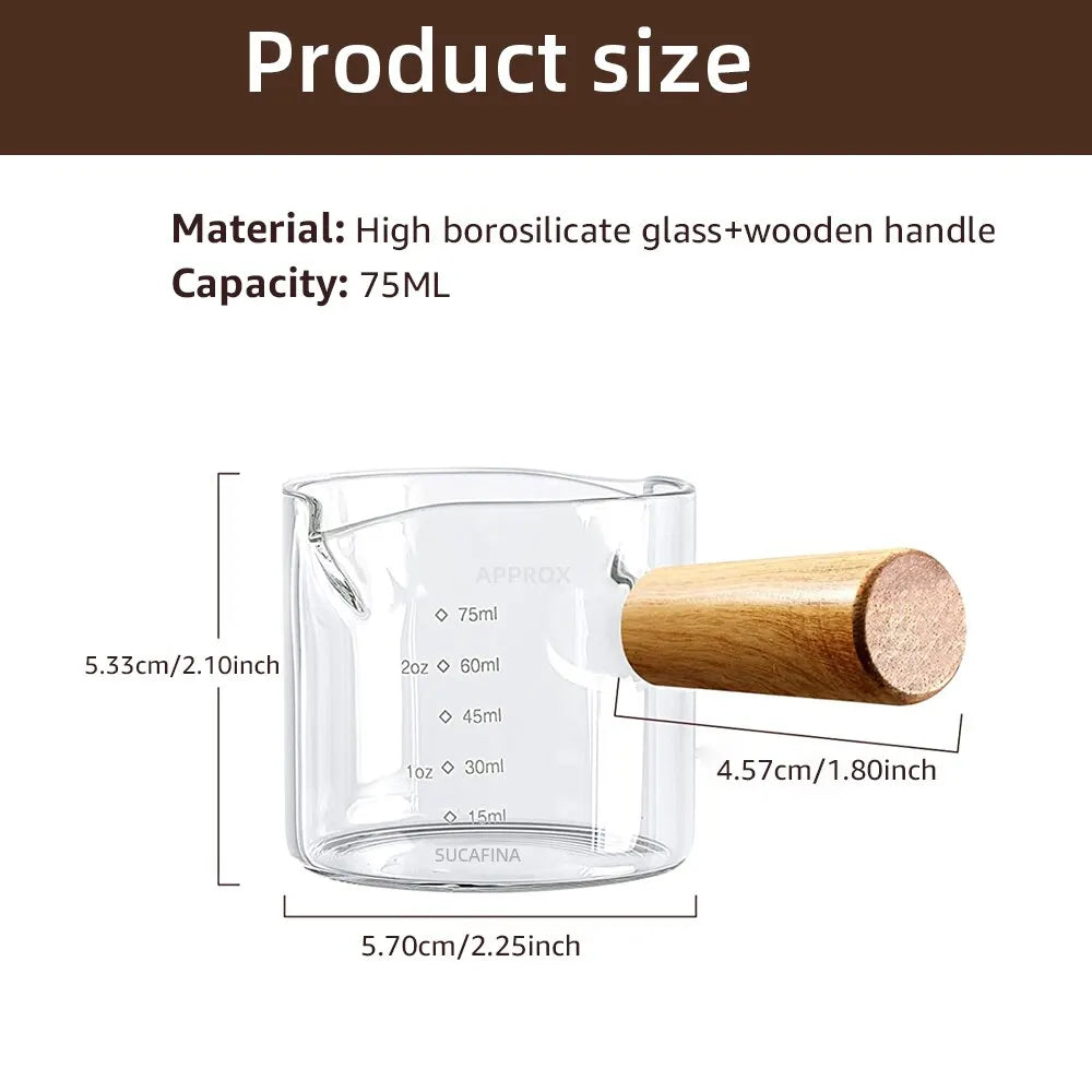 75ml Heat Resisting Glass Espresso Measuring Cup