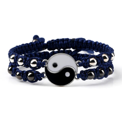 Dragon Tai Chi Gossip Braided Bracelet for Womens Mens