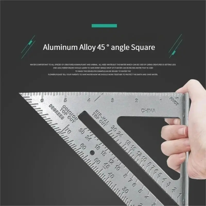 7 "Aluminum Alloy Triangle Ruler Precise Thickened Angle Ruler