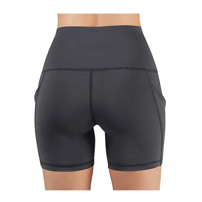 Womens High Waist Hip Lifting Shorts Pocket Yoga Short Pant Workout