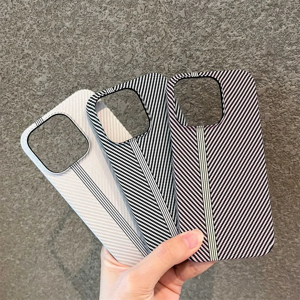 Ultra Thin Carbon Fiber Pattern Cooling Case for iPhone 15 14 13 12