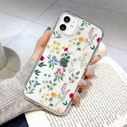 Flower Shockproof Clear Phone Case For iPhone 16 15 14 Pro Max