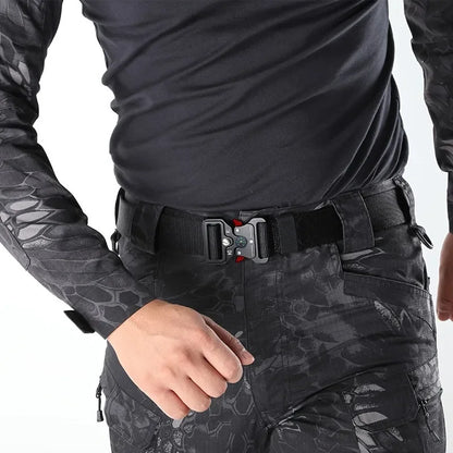 Mens Tactical Belt Quick Release Outdoor Military Belt Soft Nylon