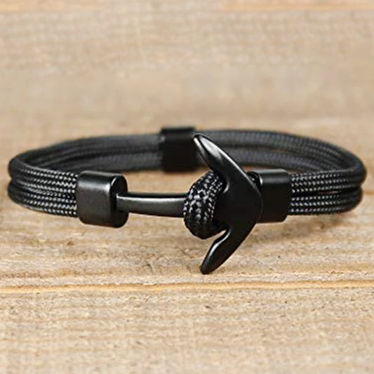 Alloy Anchor Bracelets Braided Polyester Rope Unisex Bracelet