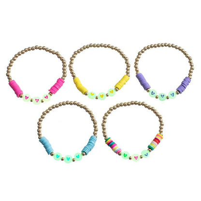 5pcs Handmade Luminous Love Heart Beads Girls Kids Bracelet