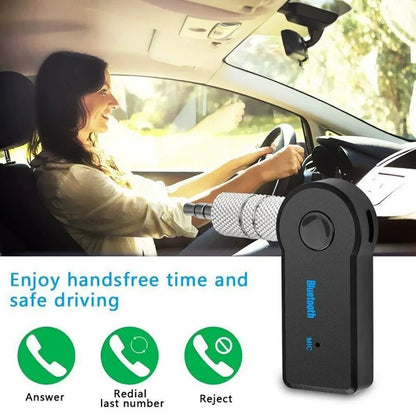 2 In 1 Wireless Car Bluetooth Receiver Adapter 3.5MM AUX Audio Stereo for PC