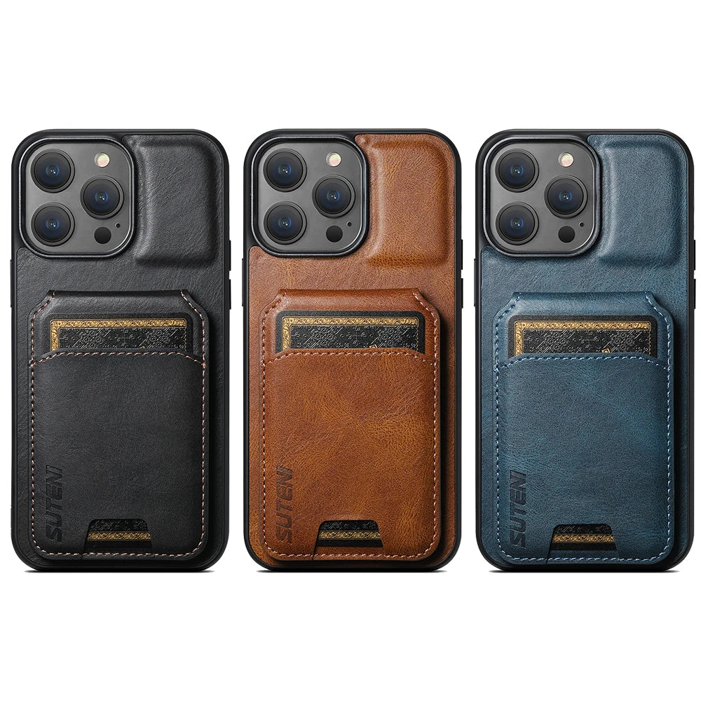 Card Holder Leather Magnetic Phone Case For iPhone 11 12 13 14 15