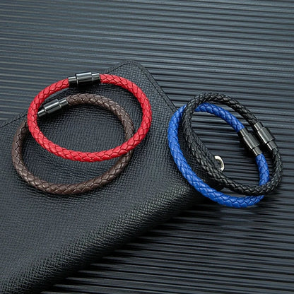 Minimalist Men Women Braided Leather Bracelet Handmade