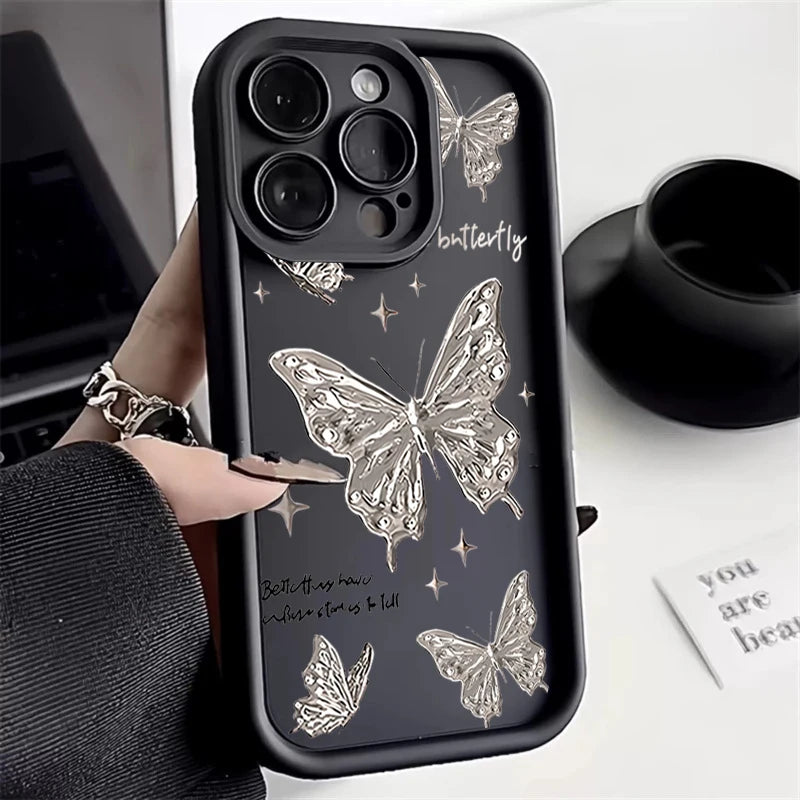 Butterfly Silicone Phone Case For iPhone 15 14 13 12