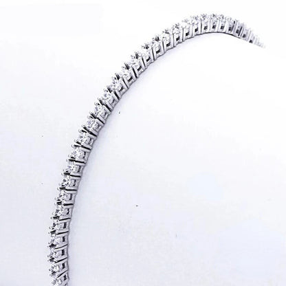 Pure 925 Silver Jewelry 18cm Tennis Bracelet 2mm Zirconia Anniversary Gift