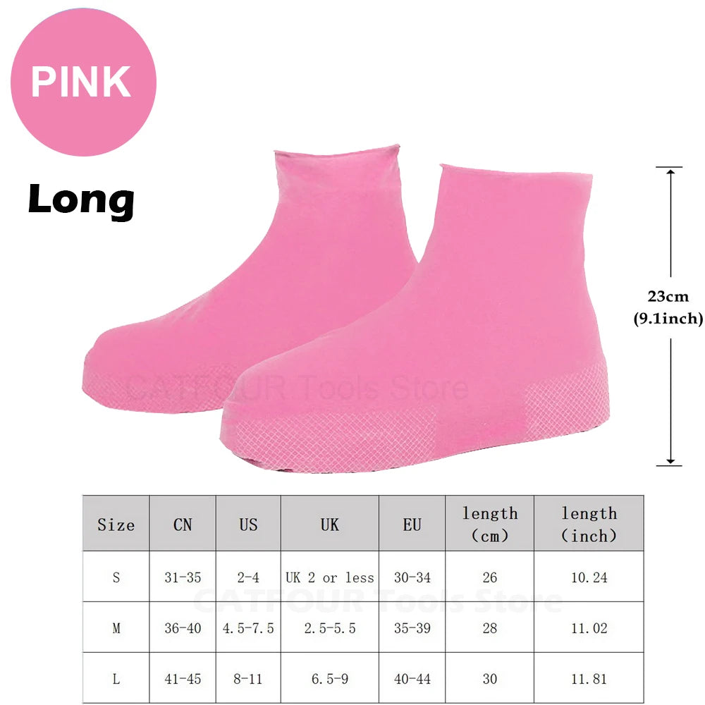 Waterproof Silicone Rain Shoe Covers Reusable Non Slip