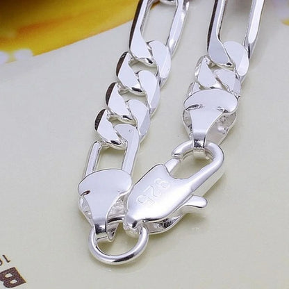 925 Sterling Silver Bracelet 6mm Chain for Men Women