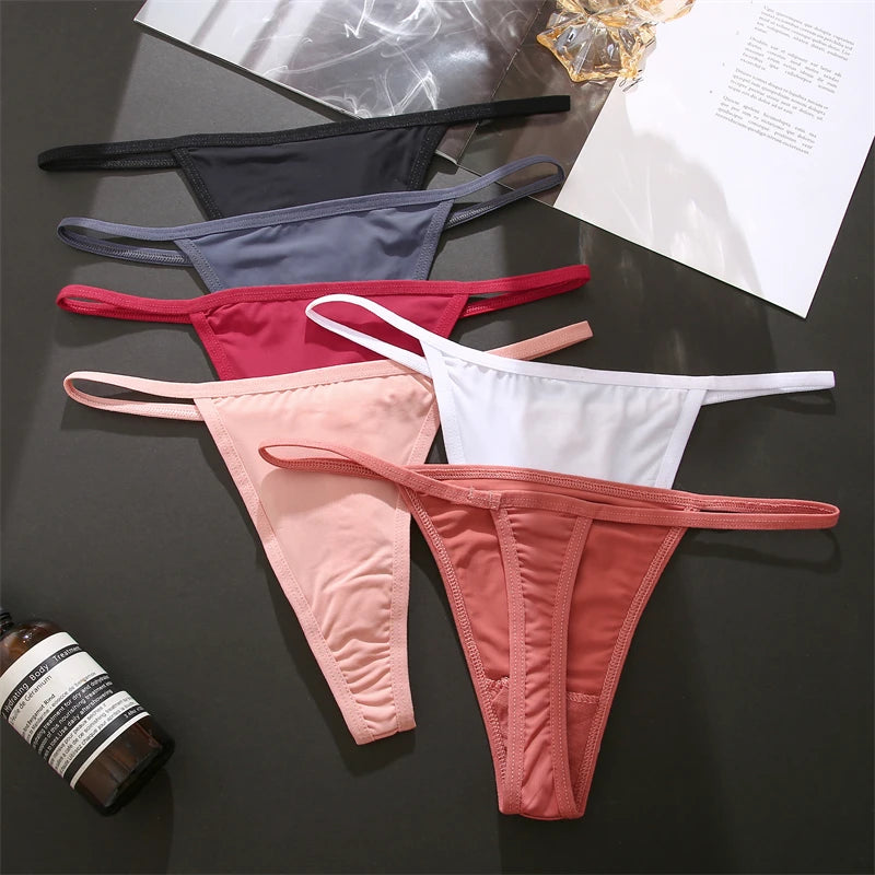 Womens Cotton Thong Sexy Panties Low Waist Underwear