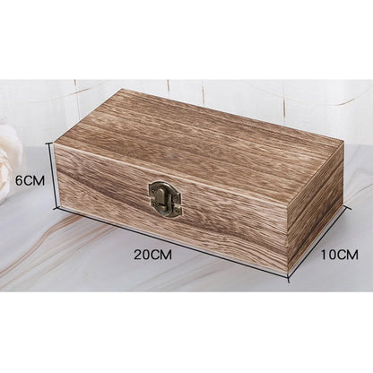 Rectangular Wooden Storage Box Retro Jewelry Boxes Desktop Organizer