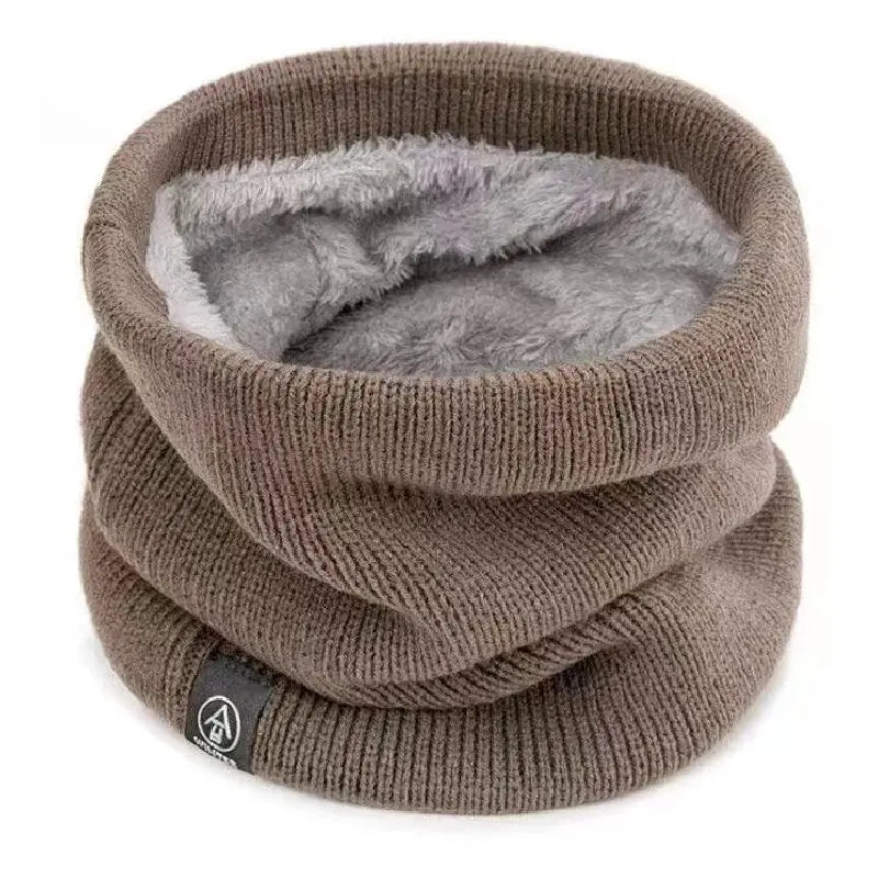 Solid Winter Plush Muffler Woolen Knitting for Women Fleece Neck Scarf