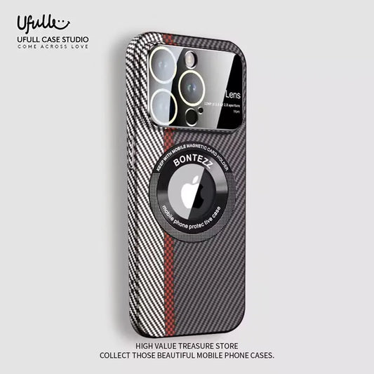 Carbon Fiber Large Lens Phone Case For iPhone 11 12 13 14 Pro Max