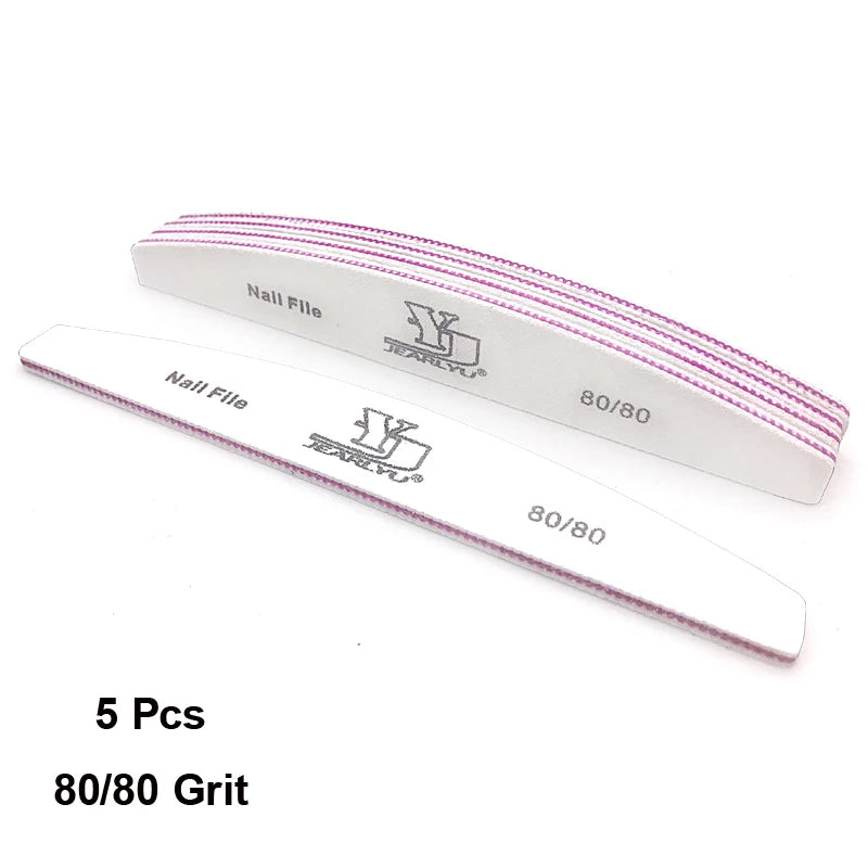 5pcs Nail File Mix Color Limas Grit Professional Sandpaper Cuticle Remover