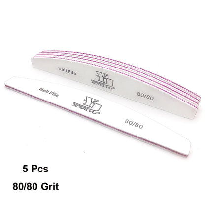 5pcs Nail File Mix Color Limas Grit Professional Sandpaper Cuticle Remover