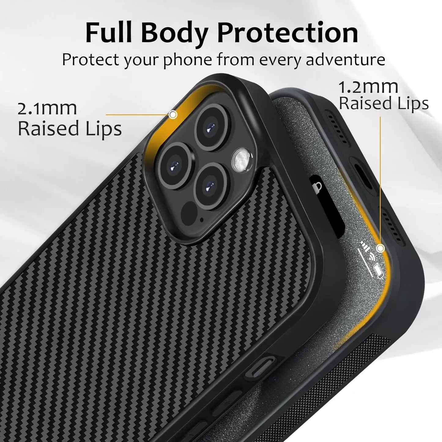 Forged Carbon Fiber Armor Wireless Charge Case for iPhone 15 14 13