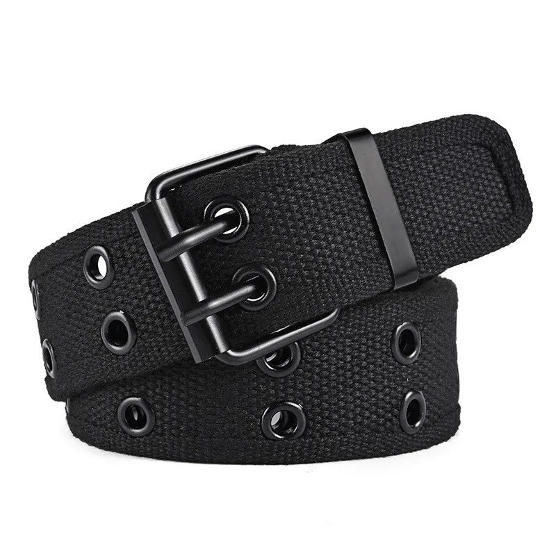 Unisex Double Row Needle Buckle Woven Belt Sports