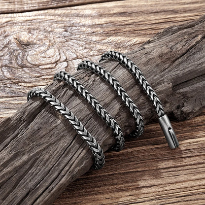 Mens Vintage Oxidized Cool Curb Cuban Chain Stainless Steel Necklace