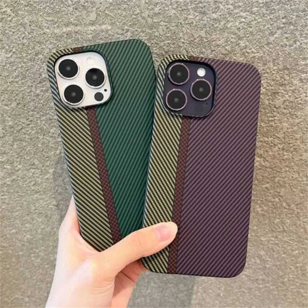 Ultra Thin Carbon Fiber Pattern Cooling Case for iPhone 15 14 13 12