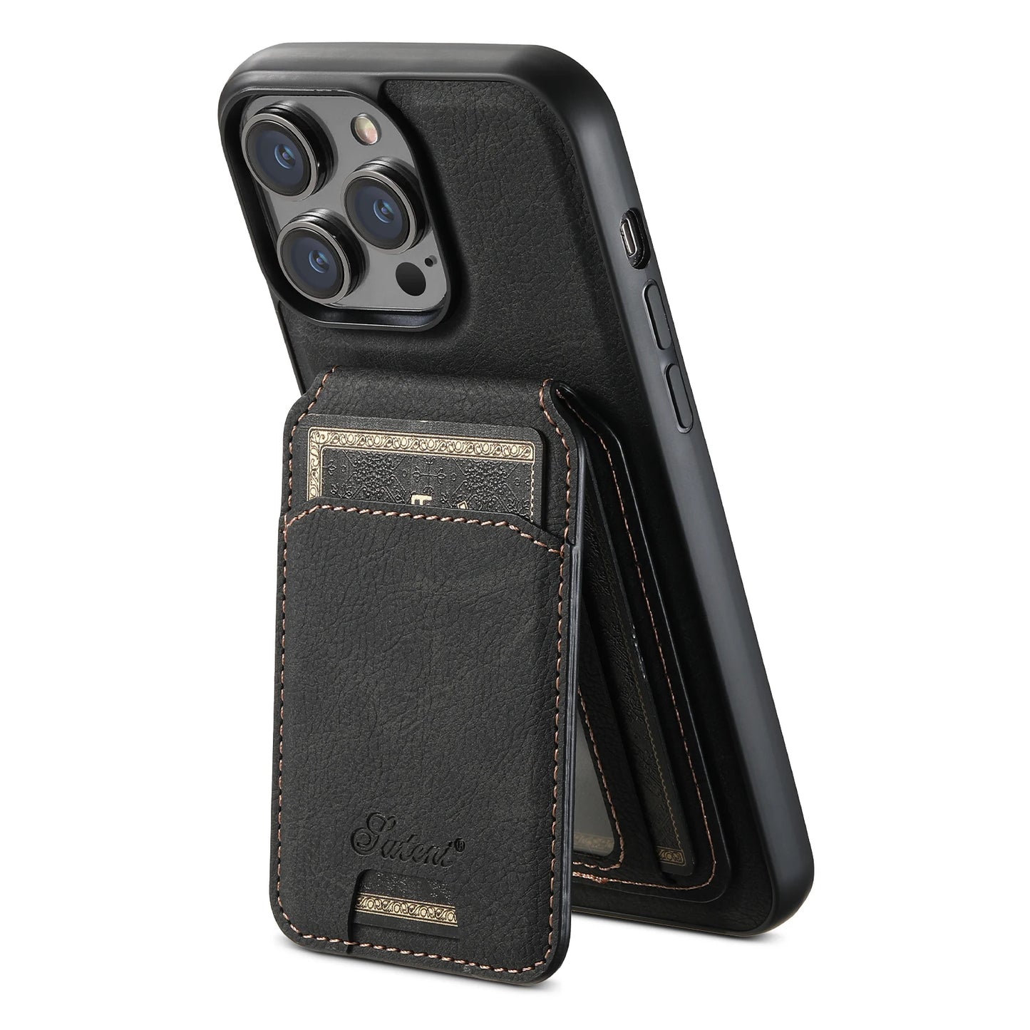 Magnetic Card Holder Leather Phone Case For iPhone 16 15 14 13 12