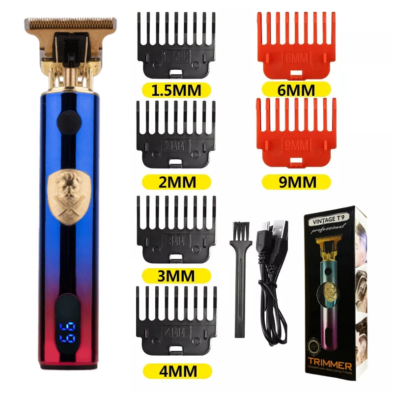 T9 LCD Electric Hairdresser Mens Clipper Hair Precision Trimmer