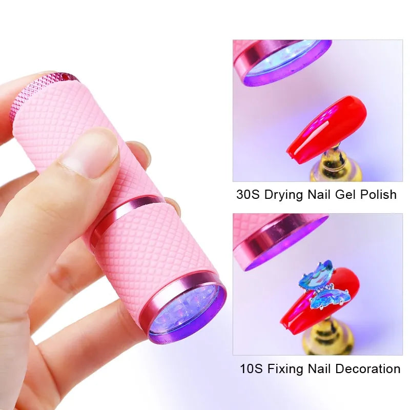 Mini 9 LED Flashlight Nail Dryer UV Light Lamp