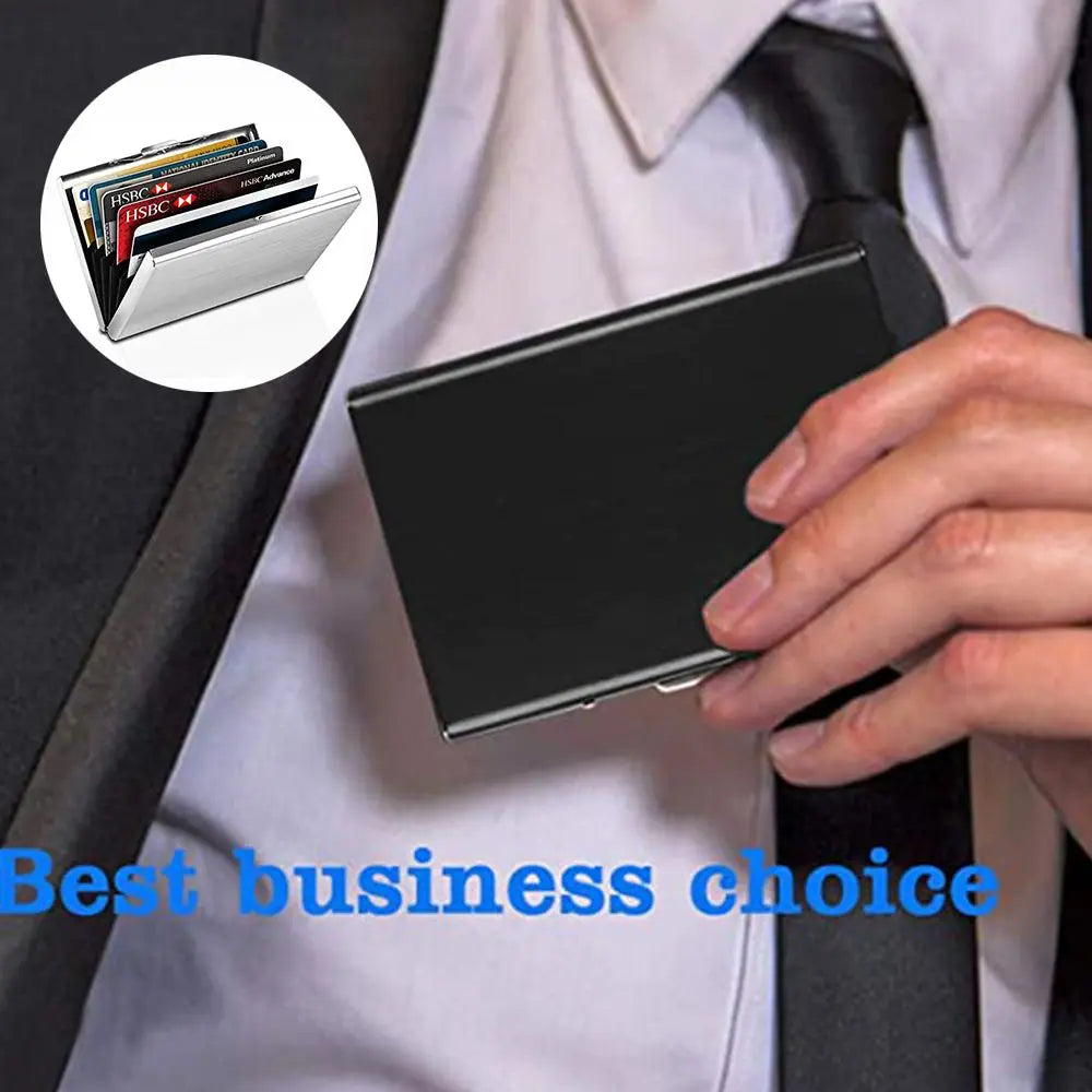 Fashion Durable 6 Card Slots Card Holder Stainless Steel Case