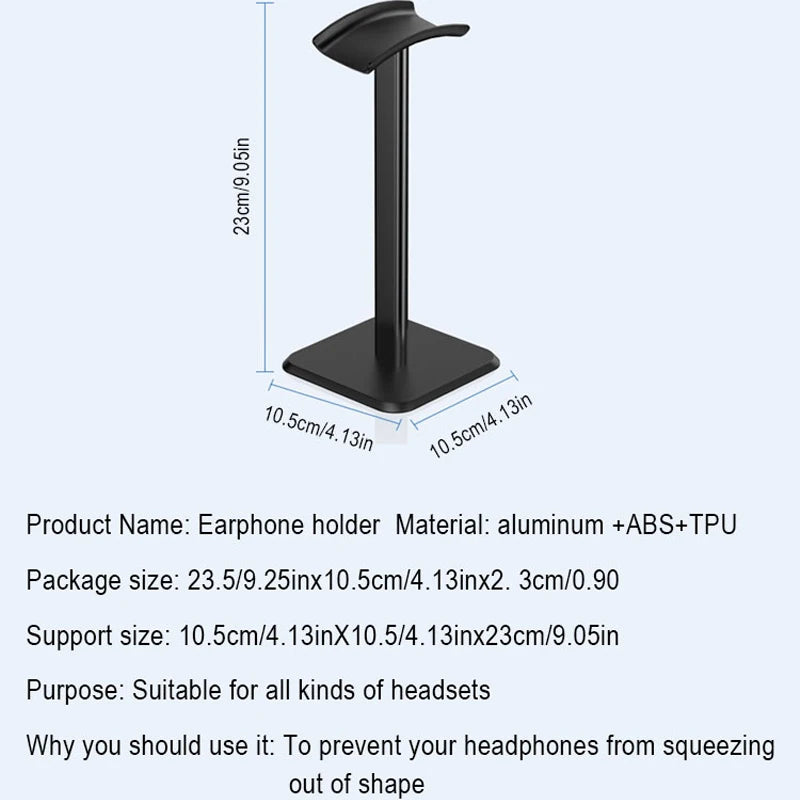 Desktop Aluminium Alloy Bluetooth Headset Stand Holder