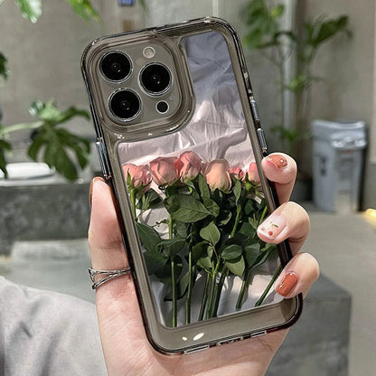 Rose Flower Clear Phone Case For iPhone 16 15 14 Pro Max Shockproof