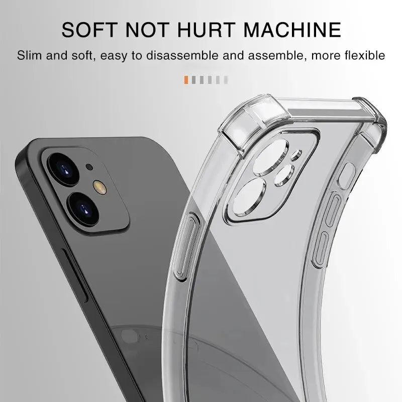 Shockproof Silicone Clear Phone Case For iPhone 15 14 13