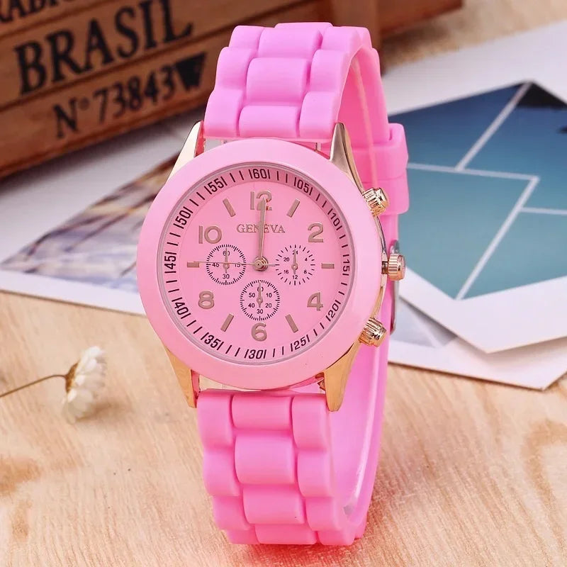 Ladies Fashion Watch Womens Silicone Quartz Wristwatch