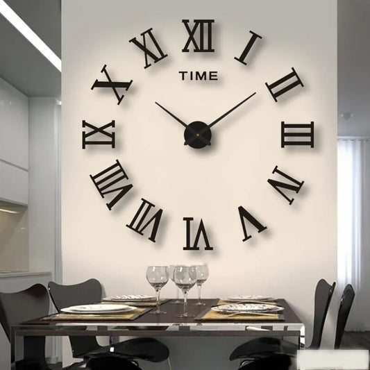 3D Acrylic Wall Clock Roman Numerals Design