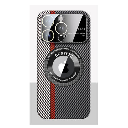 Carbon Fiber Large Lens Phone Case For iPhone 11 12 13 14 Pro Max