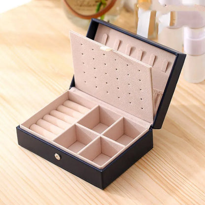 Double Layer Leather Jewelry Box